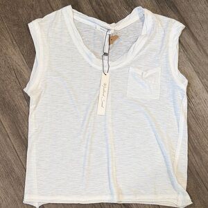 NWT Mustard Seed White Soft Oversized Muscle Tee